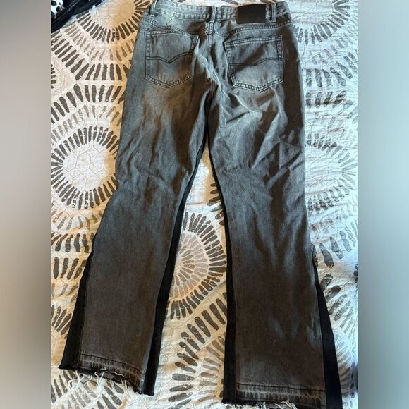 Gallery Dept Charcoal and Black Stacked Flared Denim 32 - Picture 2 of 7
